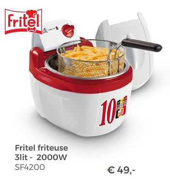 Aanbiedingen Fritel friteuse 3lit - 2000w sf4200 - Fritel - Geldig van 22/04/2018 tot 12/05/2018 bij Multi Bazar