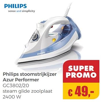 Aanbiedingen Philips stoomstrijkijzer azur performer gc3802-20 - Philips - Geldig van 22/04/2018 tot 12/05/2018 bij Multi Bazar