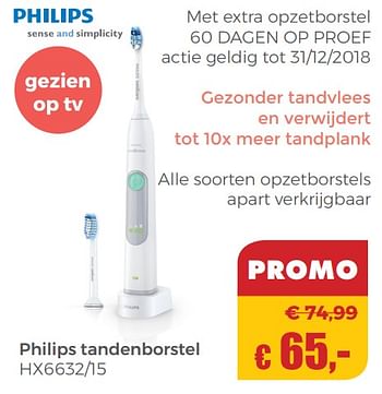 Aanbiedingen Philips tandenborstel hx6632-15 - Philips - Geldig van 22/04/2018 tot 12/05/2018 bij Multi Bazar