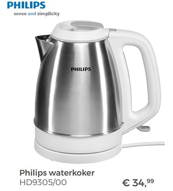 Aanbiedingen Philips waterkoker hd9305-00 - Philips - Geldig van 22/04/2018 tot 12/05/2018 bij Multi Bazar