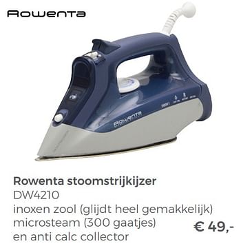 Aanbiedingen Rowenta stoomstrijkijzer dw4210 - Rowenta - Geldig van 22/04/2018 tot 12/05/2018 bij Multi Bazar