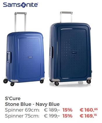 Aanbiedingen S`cure stone blue - navy blue samsonite - Samsonlte - Geldig van 22/04/2018 tot 12/05/2018 bij Multi Bazar