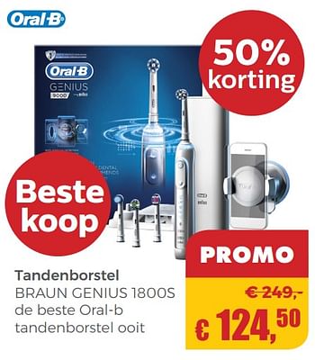 Aanbiedingen Oral-b tandenborstel braun genius 1800s - Oral-B - Geldig van 20/05/2018 tot 30/06/2018 bij Multi Bazar