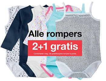 Aanbiedingen Alle rompers 2 + 1 gratis - Huismerk - Zeeman  - Geldig van 26/05/2018 tot 09/06/2018 bij Zeeman