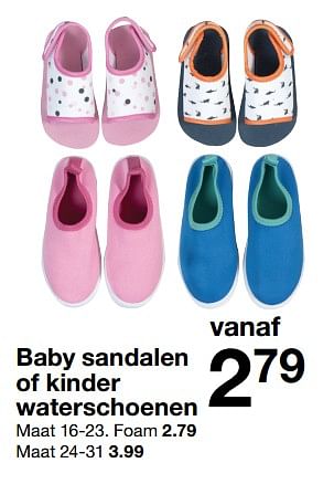 Aanbiedingen Baby sandalen of kinder waterschoenen - Huismerk - Zeeman  - Geldig van 26/05/2018 tot 09/06/2018 bij Zeeman