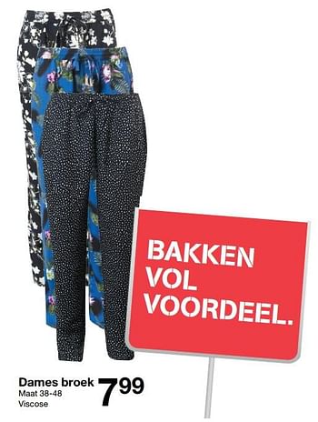 Aanbiedingen Dames broek - Huismerk - Zeeman  - Geldig van 26/05/2018 tot 09/06/2018 bij Zeeman