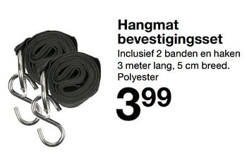 Aanbiedingen Hangmat bevestigingsset - Huismerk - Zeeman  - Geldig van 26/05/2018 tot 09/06/2018 bij Zeeman