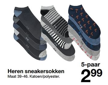 Aanbiedingen Heren sneakersokken - Huismerk - Zeeman  - Geldig van 26/05/2018 tot 09/06/2018 bij Zeeman
