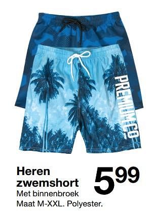Aanbiedingen Heren zwemshort - Huismerk - Zeeman  - Geldig van 26/05/2018 tot 09/06/2018 bij Zeeman