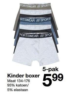 Aanbiedingen Kinder boxer - Huismerk - Zeeman  - Geldig van 26/05/2018 tot 09/06/2018 bij Zeeman