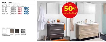 Aanbiedingen Storke beta badkamermeubelen staand enkel meubel met spiegelpaneel - Storke - Geldig van 28/05/2018 tot 24/06/2018 bij X2O