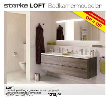 Aanbiedingen Storke loft badkamermeubelen meubelopstelling - Storke - Geldig van 28/05/2018 tot 24/06/2018 bij X2O