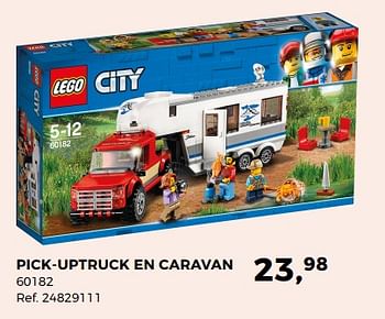 Aanbiedingen Lego city pick-uptruck en caravan 60182 - Lego - Geldig van 29/05/2018 tot 26/06/2018 bij Supra Bazar