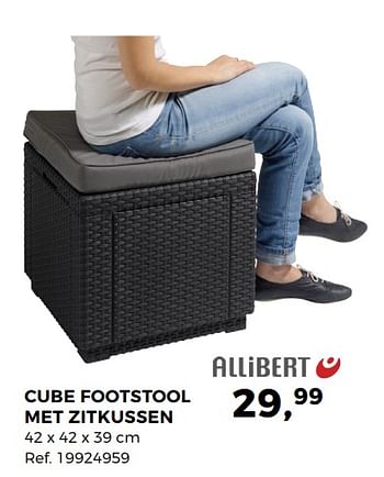 Aanbiedingen Cube footstool met zitkussen - Allibert - Geldig van 29/05/2018 tot 26/06/2018 bij Supra Bazar