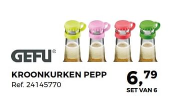 Aanbiedingen Kroonkurken pepp - Gefu - Geldig van 29/05/2018 tot 26/06/2018 bij Supra Bazar