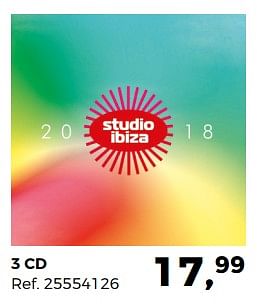 Aanbiedingen 3 cd studio ibiza 2018 - Huismerk - Supra Bazar - Geldig van 26/06/2018 tot 31/07/2018 bij Supra Bazar