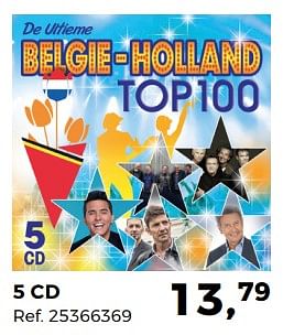 Aanbiedingen 5 cd belgie-holland top 100 - Huismerk - Supra Bazar - Geldig van 26/06/2018 tot 31/07/2018 bij Supra Bazar