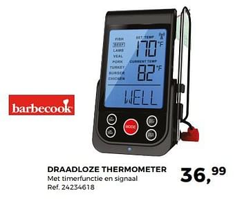 Aanbiedingen Draadloze thermometer - Barbecook - Geldig van 26/06/2018 tot 31/07/2018 bij Supra Bazar