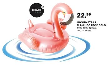 Aanbiedingen Luchtmatras flamingo rose gold - Didak - Geldig van 26/06/2018 tot 31/07/2018 bij Supra Bazar