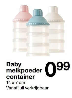 Aanbiedingen Baby melkpoeder container - Huismerk - Zeeman  - Geldig van 01/07/2018 tot 31/12/2018 bij Zeeman