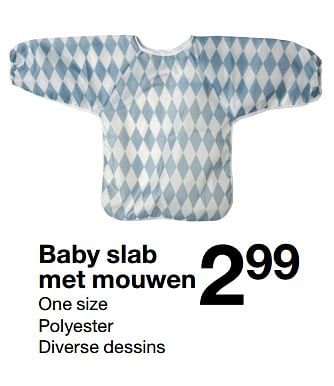 Aanbiedingen Baby slab met mouwen - Huismerk - Zeeman  - Geldig van 01/07/2018 tot 31/12/2018 bij Zeeman