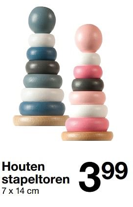 Aanbiedingen Houten stapeltoren - Huismerk - Zeeman  - Geldig van 01/07/2018 tot 31/12/2018 bij Zeeman