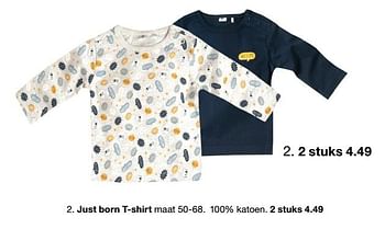 Aanbiedingen Just born t-shirt - Huismerk - Zeeman  - Geldig van 01/07/2018 tot 31/12/2018 bij Zeeman