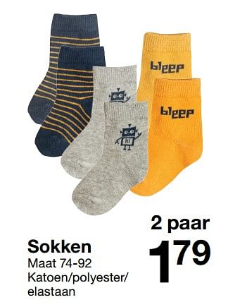 Aanbiedingen Sokken - Huismerk - Zeeman  - Geldig van 01/07/2018 tot 31/12/2018 bij Zeeman