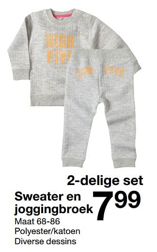 Aanbiedingen Sweater en joggingbroek 2-delige - Huismerk - Zeeman  - Geldig van 01/07/2018 tot 31/12/2018 bij Zeeman