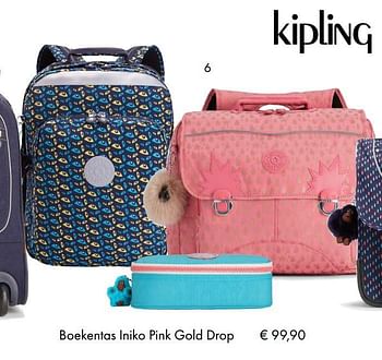 Aanbiedingen Boekentas iniko pink gold drop - Kipling - Geldig van 10/07/2018 tot 15/09/2018 bij Multi Bazar
