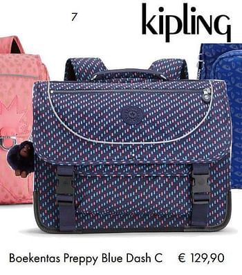 Aanbiedingen Boekentas preppy blue dash c - Kipling - Geldig van 10/07/2018 tot 15/09/2018 bij Multi Bazar