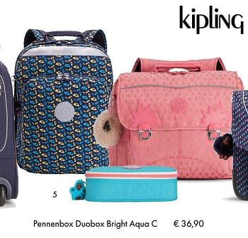 Aanbiedingen Pennenbox duobox bright aqua c - Kipling - Geldig van 10/07/2018 tot 15/09/2018 bij Multi Bazar
