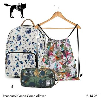 Aanbiedingen Pennenrol green camo allover - The Pack Society - Geldig van 10/07/2018 tot 15/09/2018 bij Multi Bazar