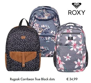 Aanbiedingen Rugzak carribean true black dots - Roxy - Geldig van 10/07/2018 tot 15/09/2018 bij Multi Bazar