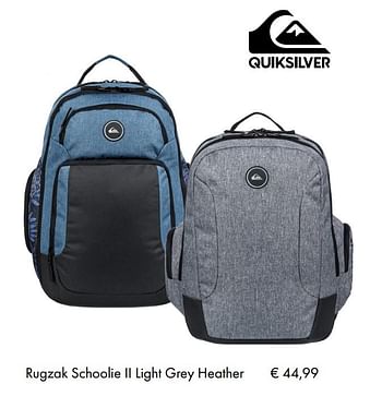 Aanbiedingen Rugzak schoolie ii light grey heather - Quicksilver - Geldig van 10/07/2018 tot 15/09/2018 bij Multi Bazar