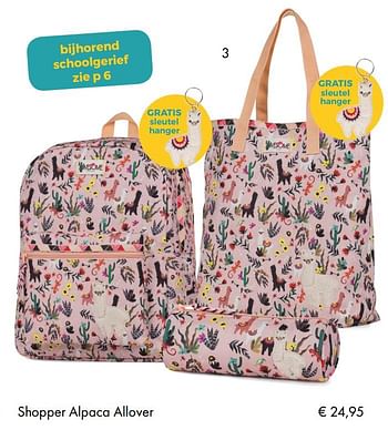 Aanbiedingen Shopper alpaca allover - Awesome Girls - Geldig van 10/07/2018 tot 15/09/2018 bij Multi Bazar