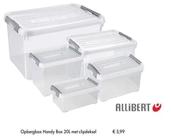 Aanbiedingen Opbergbox handy box 20l met clipdeksel - Allibert - Geldig van 10/07/2018 tot 15/09/2018 bij Multi Bazar