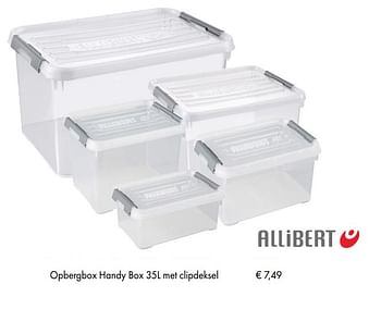 Aanbiedingen Opbergbox handy box 35l met clipdeksel - Allibert - Geldig van 10/07/2018 tot 15/09/2018 bij Multi Bazar