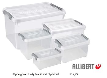 Aanbiedingen Opbergbox handy box 4l met clipdeksel - Allibert - Geldig van 10/07/2018 tot 15/09/2018 bij Multi Bazar