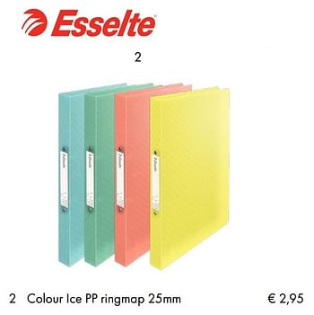 Aanbiedingen Colour ice pp ringmap 25mm - Esselte - Geldig van 10/07/2018 tot 15/09/2018 bij Multi Bazar