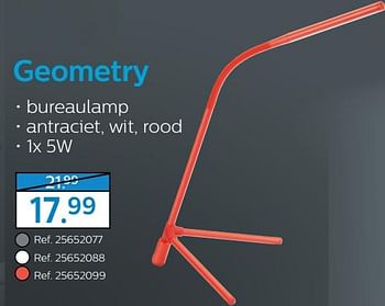 Aanbiedingen Philips geometry bureaulamp - Philips - Geldig van 31/07/2018 tot 11/09/2018 bij Supra Bazar