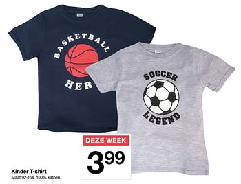 Aanbiedingen Kinder t-shirt - Huismerk - Zeeman  - Geldig van 28/07/2018 tot 03/08/2018 bij Zeeman