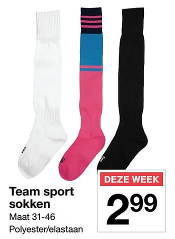 Aanbiedingen Team sport sokken - Huismerk - Zeeman  - Geldig van 28/07/2018 tot 03/08/2018 bij Zeeman