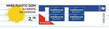 Aanbiedingen Mars plastic gom - Staedtler - Geldig van 31/07/2018 tot 11/09/2018 bij Supra Bazar