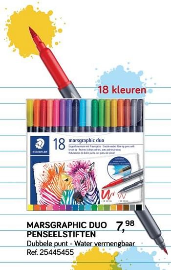 Aanbiedingen Marsgraphic duo penseelstiften - Staedtler - Geldig van 31/07/2018 tot 11/09/2018 bij Supra Bazar