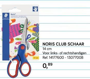 Aanbiedingen Noris club schaar voor linkshandigen - Staedtler - Geldig van 31/07/2018 tot 11/09/2018 bij Supra Bazar