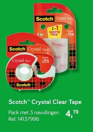 Aanbiedingen Scotch crystal clear tape navullingen - Scotch - Geldig van 31/07/2018 tot 11/09/2018 bij Supra Bazar