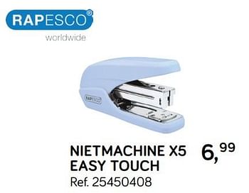 Aanbiedingen Nietmachine x5 easy touch - Rapesco - Geldig van 31/07/2018 tot 11/09/2018 bij Supra Bazar