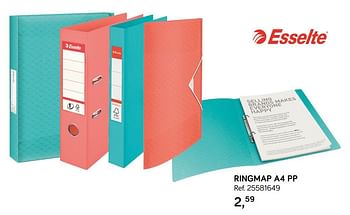 Aanbiedingen Ringmap a4 pp - Esselte - Geldig van 31/07/2018 tot 11/09/2018 bij Supra Bazar