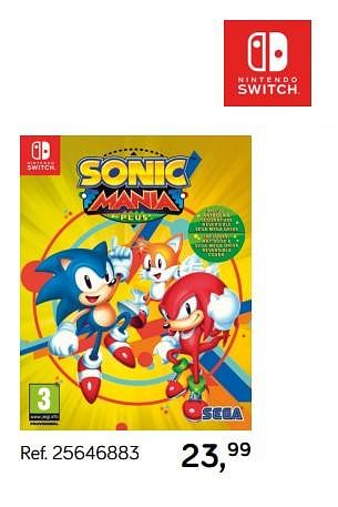 Aanbiedingen Nintendo switch sonic mania plus - Sega - Geldig van 31/07/2018 tot 11/09/2018 bij Supra Bazar